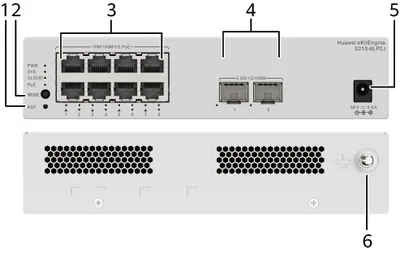 HUAWEI S210-8LP2J (8*10/100/1000BASE-T PORTS (32W POE+), 2*2.5GE SFP PORTS, WITH 1*AC POWER ADAPTER, FANLESS)"