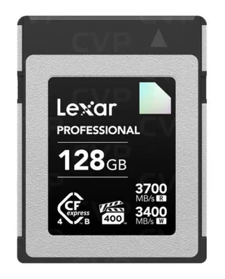 LEXAR 128GB PROFESSIONAL CFEXPRESS 4.0 TYPE-B CARD, UP TO 3700MB/S READ 3400MB/S WRITE. VPG 400