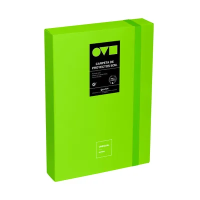 CAJA DE PROYECTOS 5CM EN POLYFOAM UNEQUAL MINIMAL VERDE GRAFOPLAS 91271221