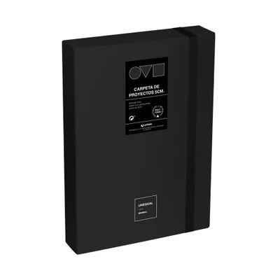 CAJA DE PROYECTOS 5CM EN POLYFOAM UNEQUAL MINIMAL NEGRO GRAFOPLAS 91271210