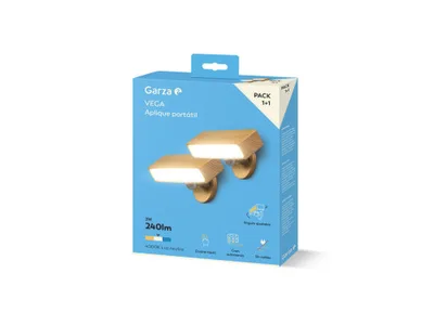 PACK 2 APLIQUES LED PORTÁTIL MESILLA VEGA BLANCO 1+1 GARZA 401559C