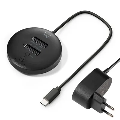 Ewent EW7078 base de conexión para disco duro USB 3.2 Gen 1 (3.1 Gen 1) Type-C Negro