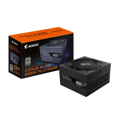 GIGABYTE AORUS ELITE P850W Fuente de Alimentación - PCIe 5.0, 80 PLUS Platinum, Diseño completamente modular, Ventilador de 120 mm, Compatible con ATX 3.0, Enchufe UE