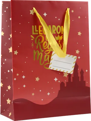 BOLSA PAPEL REYES MAGOS S (24X10X32 CM) FOIL CON TARJETA COLGANTE COLORES SURTIDOS BISMARK 333601