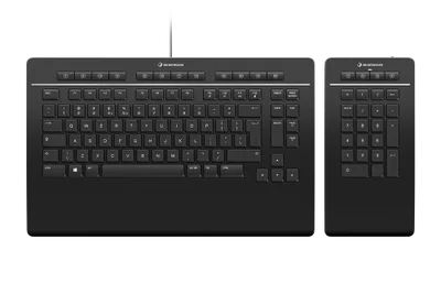 3Dconnexion Keyboard Pro with Numpad teclado Oficina USB + RF Wireless + Bluetooth QWERTY Internacional de EE.UU. Negro
