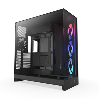 CAJA NZXT H9 FLOW RGB (2025) DUAL-CHAMBER MID-TOWER CASE W/ RGB FANS - ALL BLACK