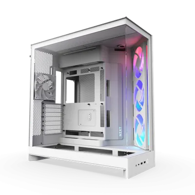 CAJA NZXT H9 FLOW RGB (2025) DUAL-CHAMBER MID-TOWER CASE W/ RGB FANS - ALL WHITE