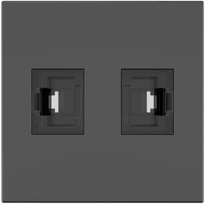 KRAMER ROOM CONNECTIVITY PASSIVE BLACK MODULE WITH 2 RJ45 PORTS INPUT. 2 FEMALE OUTPUT CAT6A- MD-2RJ45(B) (80-000373)