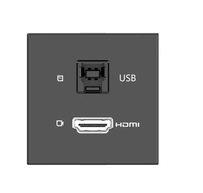 KRAMER ROOM CONNECTIVITY PASSIVE BLACK MODULE WITH 1 HDMI PORT + 1 USBB PORT INPUT.- MD-H+B/AF(B) (80-000358)