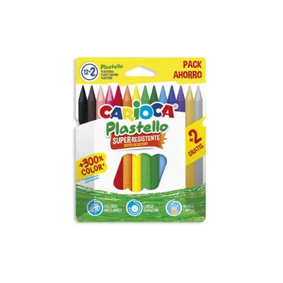CAJA 12+2 PLASTICERA COLORES SURTIDOS PLASTELLO CARIOCA 42714