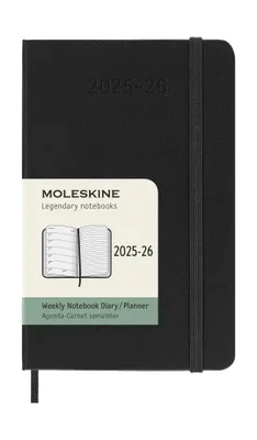 AGENDA 18M 2025-2026 SEMANAL P (9 X 14 CM) NEGRA TAPA DURA MOLESKINE DHB18WN2Y26