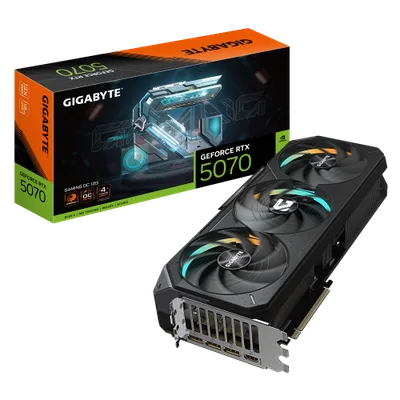 GIGABYTE GeForce RTX 5070 Ti GAMING OC 16G Tarjeta Gráfica - 16GB GDDR7, 256 bits, PCI-E 5.0, XXXX MHz Core Clock, 3 x DP 2.1a, 1 x HDMI 2.1b, NVIDIA DLSS 4, GV-N507TGAMING OC-16GD