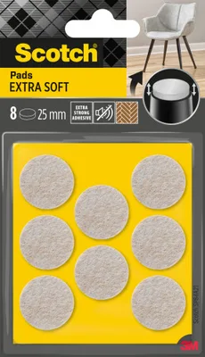 BLISTER 8 FIELTROS ADHESIVOS EXTRA SUAVES 25MM DIAMETRO BEIGE SP84A21 SCOTCH 7100309845