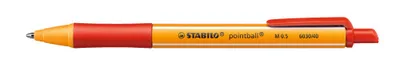 STABILO pointball Rojo Bolígrafo de punta retráctil con pulsador 1 pieza(s)