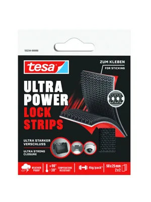 CAJA TIRAS ADHESIVAS CIERRE SETA ULTRA POWER LOCK 4KG 2 PARES 50X25MM TESA 55234-00000-00