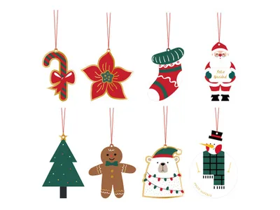 SET 4 TARJETAS COLGANTES ADORNOS NAVIDAD BISMARK 331672