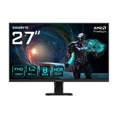 MONITOR GIGABYTE 27" GS27FA,SS IPS,1920X1080 (FHD),1MS,1000:1,180HZ,2HDMI+1DP,NEGRO