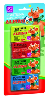 BLISTER 4 UNIDADES PLASTILINA ALPINO DE 50 GRS ALPINO DP000934
