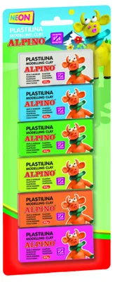 BLISTER 6 UNIDADES PLASTILINA ALPINO 30 GRS.FLUORESCENTE ALPINO DP000936