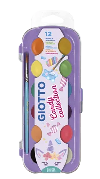 ESTUCHE 12 ACUARELAS CANDY COLLECTION 30 MM + PINCEL GIOTTO F351600