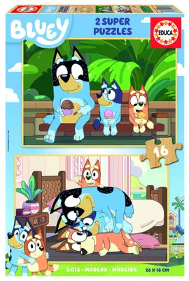 PUZZLE MADERA BLUEY 2X16 PIEZAS  EDUCA BORRAS 19406 EDUCA 19406