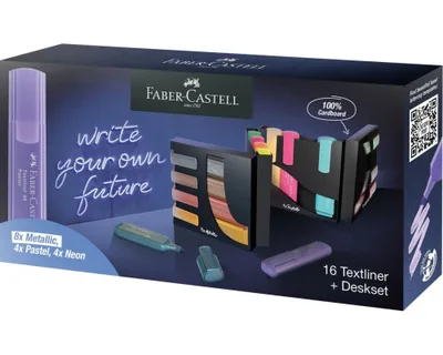Faber-Castell 254603 marcador 16 pieza(s) Punta de cincel Metálico, Multicolor, Pastel
