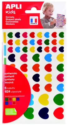 BOLSA DE GOMETS - PEGATINAS CORAZONES SURTIDOS APLI 19720