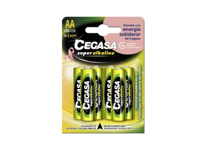 BLISTER 4+2 PILAS SUPER ALKALINAS LR6 - E91 /AA) CANCER MAMA CEGASA 329058