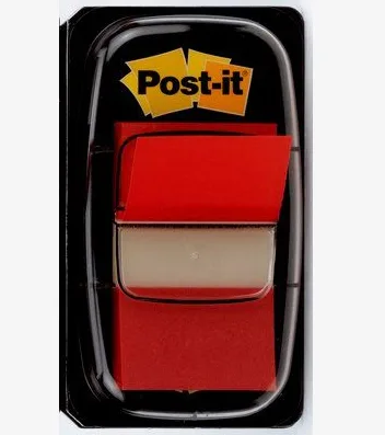 BLISTER DISPENSADOR 50 MARCADORES INDEX ROJO 25,4X43,2MM 680-1 POST-IT 7100089833