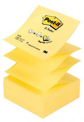 BLOC 100 HOJAS Z-NOTES ADHESIVAS 76X76MM CANARY YELLOW R330-CY-W10 POST-IT 7100317838