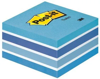 CUBO 450 HOJAS NOTAS ADHESIVAS 76X76MM COLORES SURTIDOS AZULES 2028-B POST-IT 7100172385