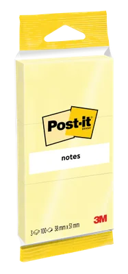 PACK 3 BLOCS 100 HOJAS NOTAS ADHESIVAS 38X51MM AMARILLO 6810 POST-IT 7100172242