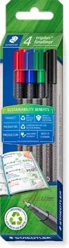 ESTUCHE ROTULADOR TRIPLUS FINELINER 334 ECO EDITION. 4 UNIDADES COLORES SURTIDOS STAEDTLER 334 RC4