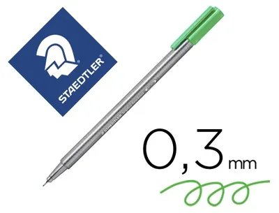 CAJA DE 10 ROTULADORES TRIPLUS FINELINER 334 ECO EDITION VERDE STAEDTLER 334 R-5