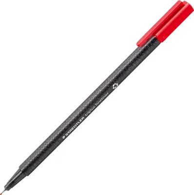 CAJA DE 10 ROTULADORES TRIPLUS FINELINER 334 ECO EDITION ROJO STAEDTLER 334 R-2