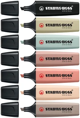 STABILO BOSS NatureColors marcador 6 pieza(s) Punta de cincel Negro, Bronce, Verde, Gris, Verde claro