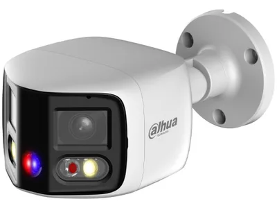 (DH-IPC-PFW3849SP-A180-E2-AS-PV-0280B) DAHUA CÁMARA IP BULLET PANORÁMICA TIOC DUO WDR WIZSENSE 2X4MP LED IR & LUZ CÁLIDA IP67 ALARMA SONIDO / LUZ AZUL&ROJA 2.8MM POE