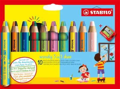STABILO woody 3 in 1 duo Multicolor 10 pieza(s)