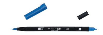 ROTULADOR DOBLE PUNTA PINCEL DUAL BRUSH-555 - COLOR ULTRAMARINE. TOMBOW ABT-555
