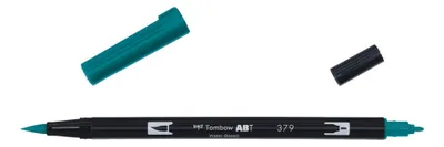 ROTULADOR DOBLE PUNTA PINCEL DUAL BRUSH-379 - COLOR JADE GREEN. TOMBOW ABT-379