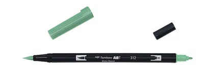 ROTULADOR DOBLE PUNTA PINCEL DUAL BRUSH-312 - COLOR HOLLY GREEN. TOMBOW ABT-312