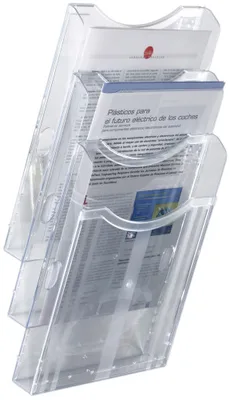 EXPOSITOR MURAL ARCHIPLAY 3 COMPARTIMENTOS A4 VERTICAL 105x235x445MM TRANSPARENTE ARCHIVO2000 6123 CS TP