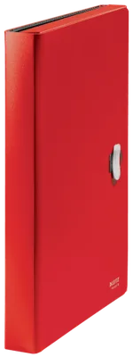 CARPETA POLIPROPILENO ACORDEON 5 POSICIONES+BOLSILLO FRONTAL BROCHE GIRATORIO A4 RECYCLE ROJO LEITZ 46240025