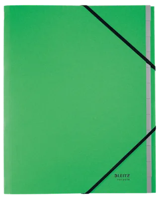 CARPETA CLASIFICADORA DE CARTON 12 POSICIONES A4 RECYCLE 100% VERDE LEITZ 39150055