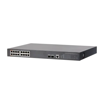 DAHUA - DH-PFS4218-16GT-240 - SWITCH POE 16 PUERTOS GIGABIT + 2 SFP UPLINK GIGABIT 240W 802.3AT MANEJABLE LAYER 2
