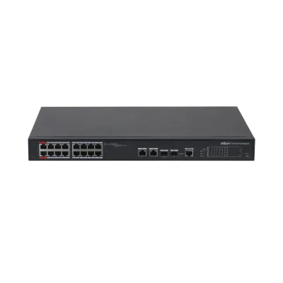 (DH-PFS4218-16ET-240-V3) DAHUA SWITCH L2 HI-POE GESTIONABLE 16 PUERTOS 10/100 + 2 COMBO GIGABIT/SFP UPLINK