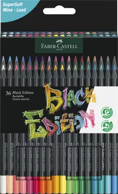 ESTUCHE 36 LÁPICES DE COLORES BLACK EDITION. FABER CASTELL 116436