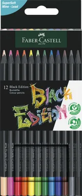 ESTUCHE 12 LÁPICES DE COLORES BLACK EDITION. FABER CASTELL 116412