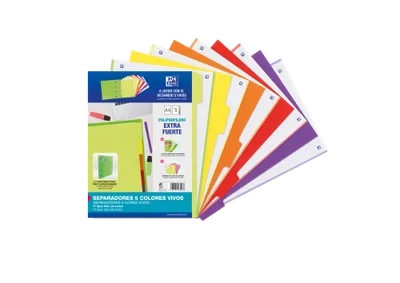 KIT SEPARADORES PP 500 MICRAS A4 5 POSICIONES COLORES VIVOS OXFORD 400159037