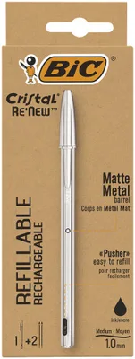 BOLÍGRAFO RENEW CUERPO METAL TINTA NEGRA BIC 997201